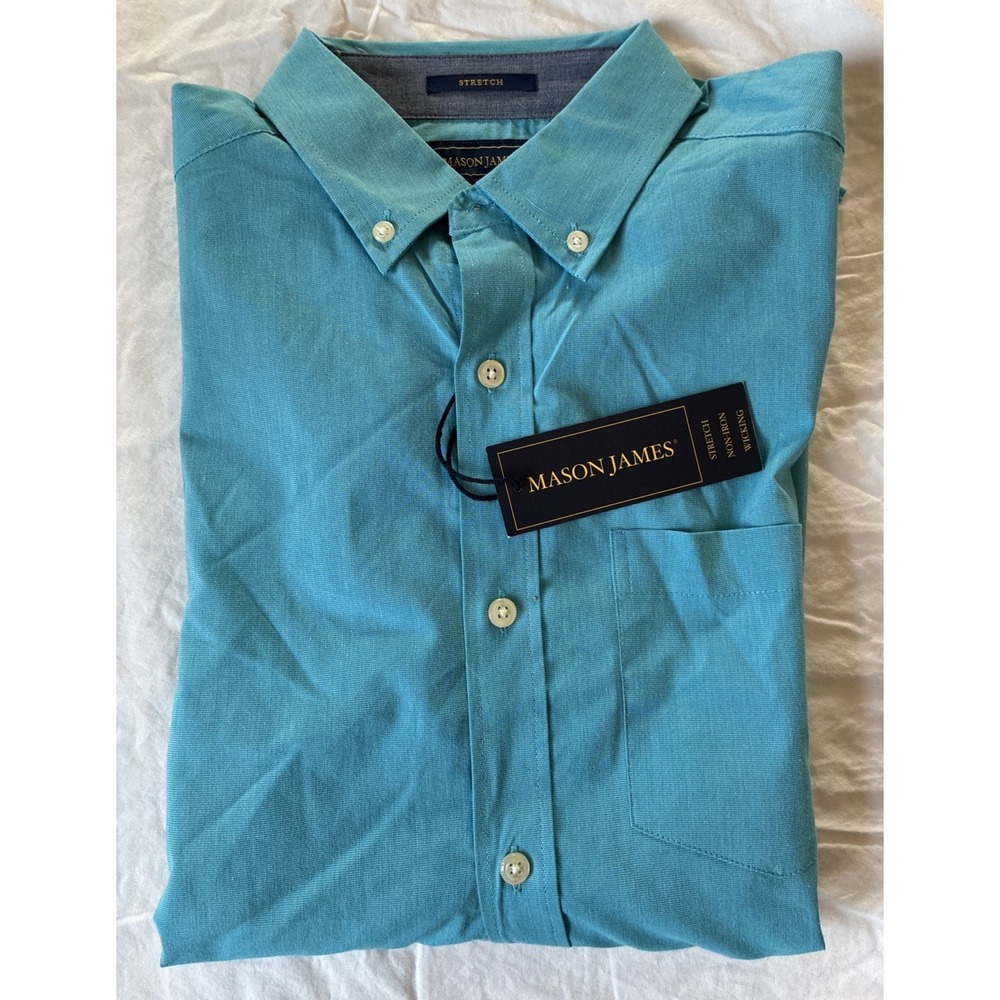 Mason James Dress Shirt Men's S Blue Button Up Long Sleeve Business NWT
